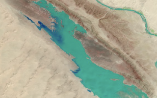Sebkha el Melah (13/9/2024), a normally dry lake in the Sahara was filled by the recent floods